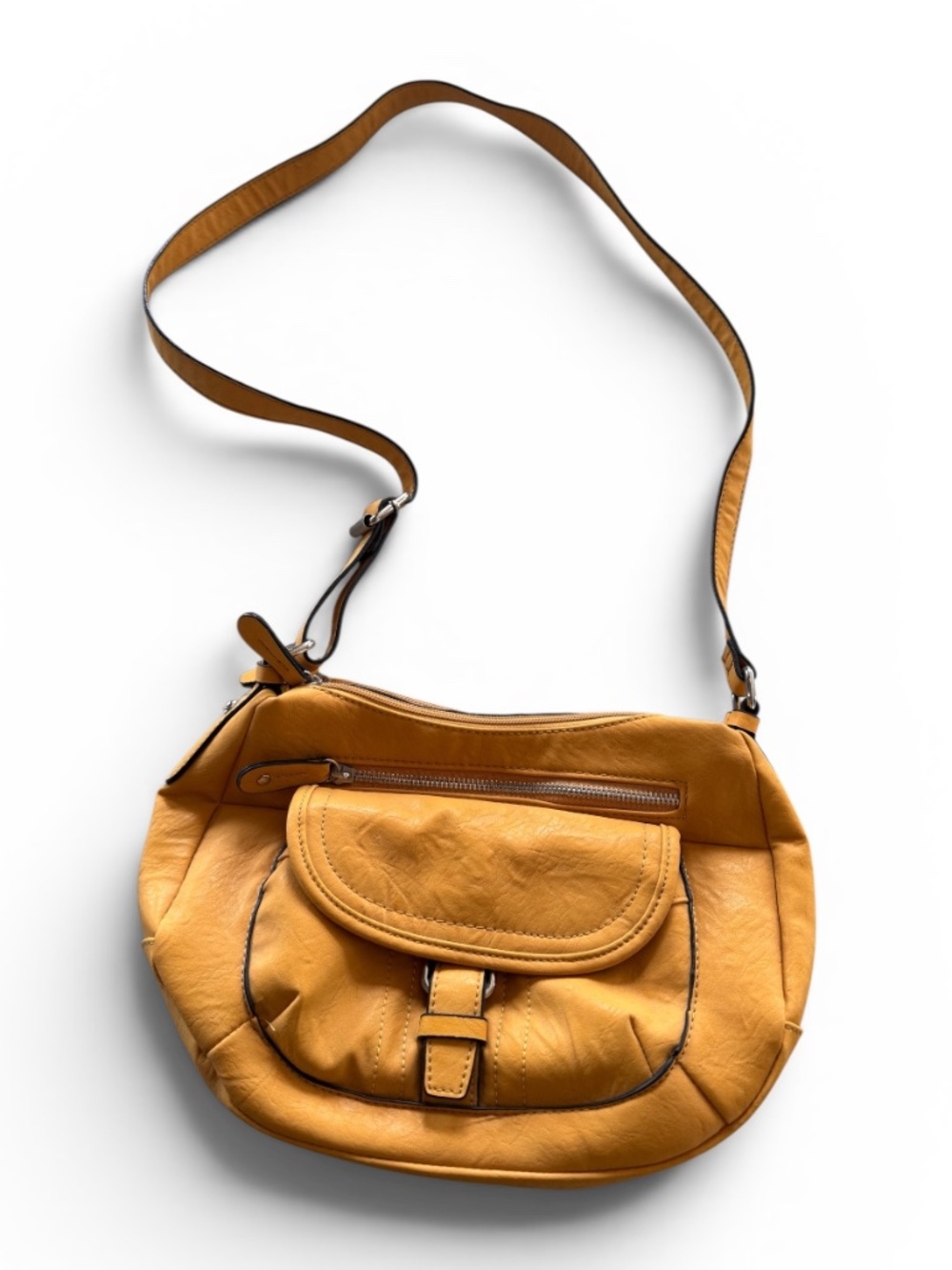 GAL Mustard Yellow Shoulder Bag Slouchy Hobo Purse EUC